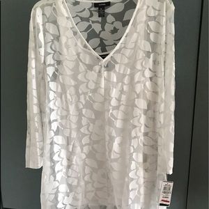 Woman’s tank and overlay blouse